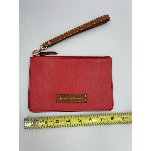 Dooney & Bourke Saffiano Serena Large Slim Wristlet Magenta/Red Small Purse - Picture 2 of 6